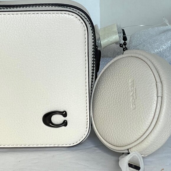 Coach Charter Slim Crossbody Bag White Leather Round Pouch CC070 ORG PKG - Picture 5 of 10